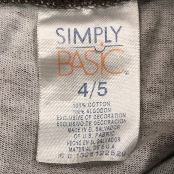 Simply‎ Basic Sz 4/5 Shirt Green Camo Long Sleeve Jersey Tee 100% Cotton - Picture 4 of 9